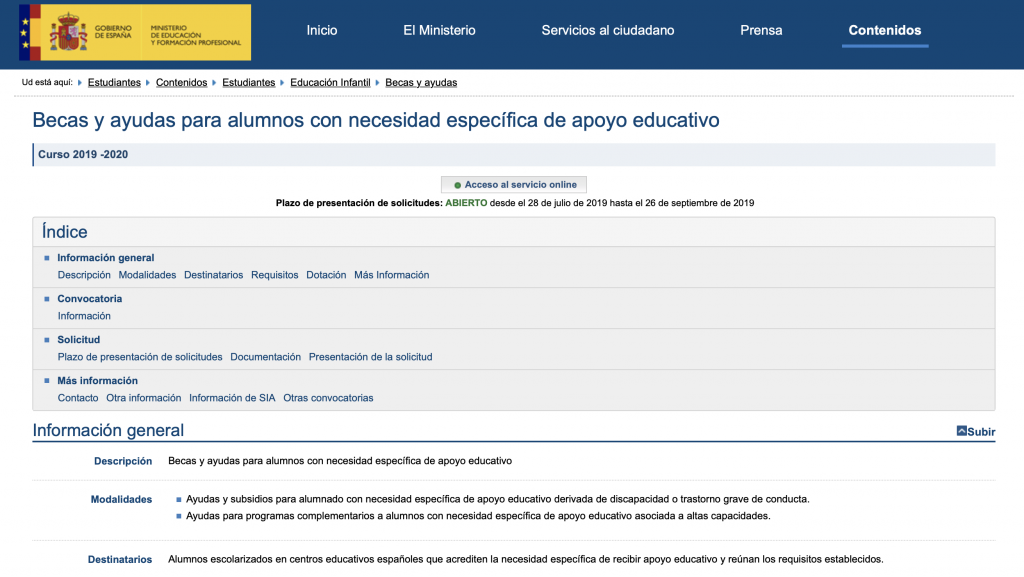 Resultado de imagen de Becas y ayudas para alumnos con necesidad especÃ­fica de apoyo educativo CURSO 2019-2020